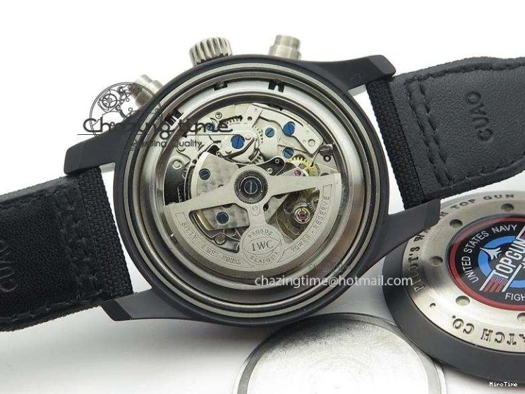 MIROTIME 0422 Comfortable Pilot Chrono IW388003 Real Ceramic ZF 1:1 Best Edition On Black Nylon Strap A 7322